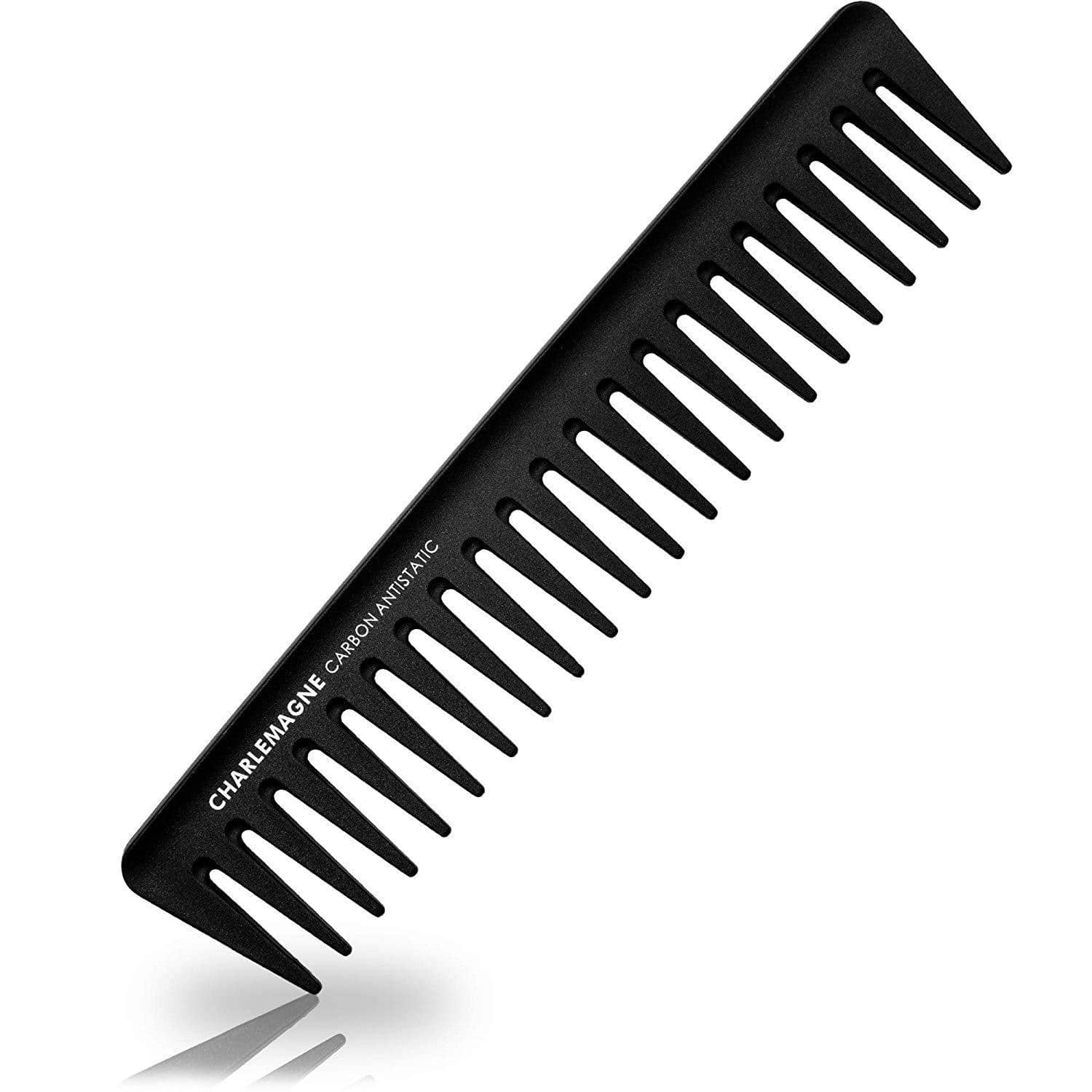 Charlemagne Carbon Wide Tooth Comb | Anti-Static Heat Resistant Detangling Hair Comb