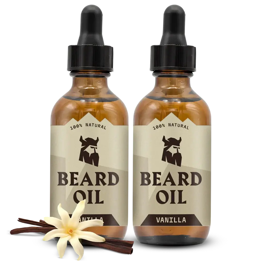 Striking Viking Vanilla Beard Oil 2 Pack 2oz | Organic Hydrating Beard Growth Oil for Men