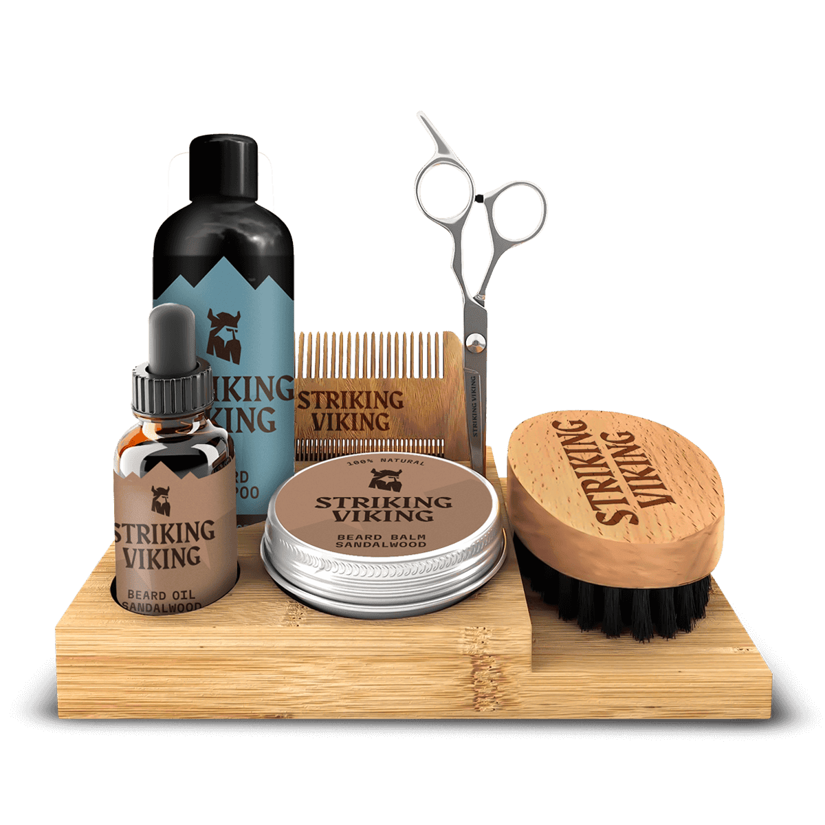 Striking Viking Beard Grooming Kit with Caddy | Complete Beard Care Set for Men