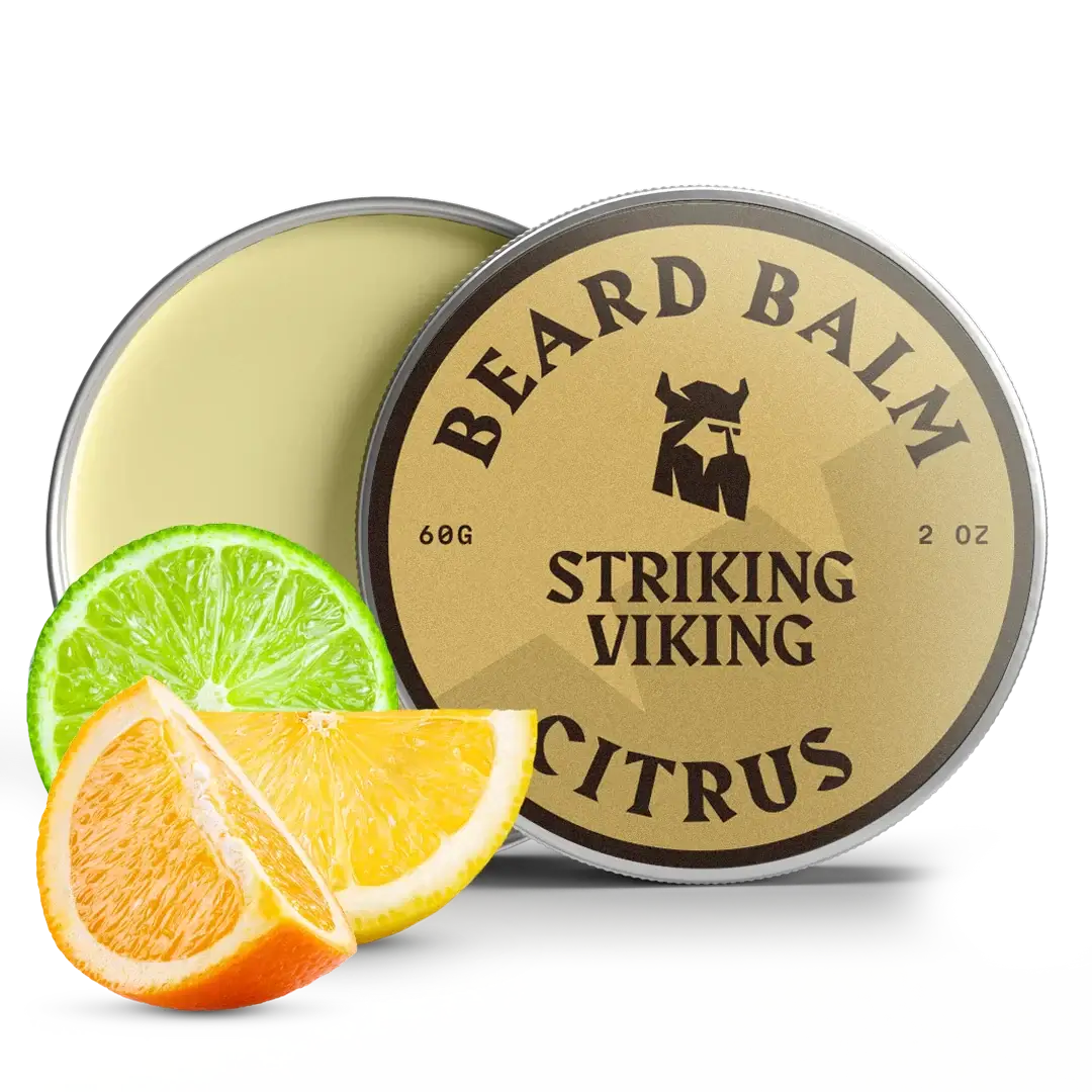 Striking Viking Beard Balm Citrus 2oz | Natural Beard Styling & Conditioning Balm