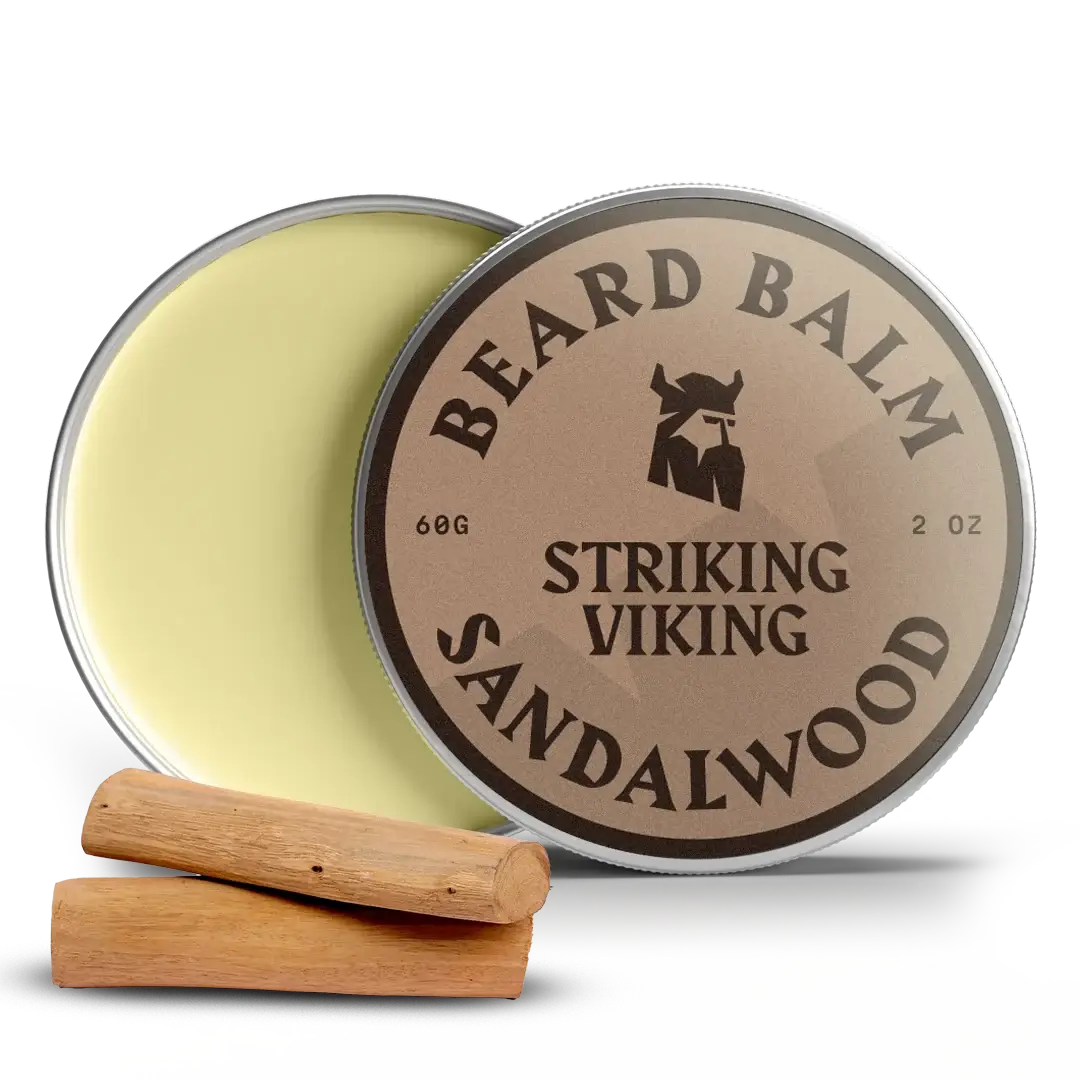 Striking Viking Sandalwood Beard Balm 2oz | Natural Beard Styling & Conditioning Balm