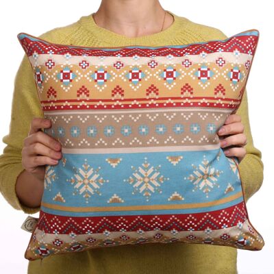 Boho geometric pattern cushion 17”