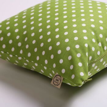 Coussin à pois vert gazon 2