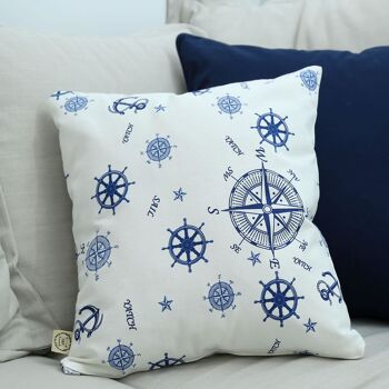 Coussin de canapé décor mer 18" 6