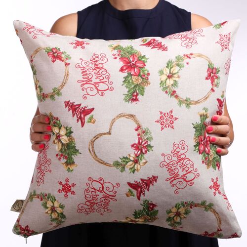 Merry Christmas throw cushion, 18”