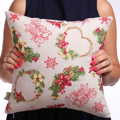 Merry Christmas throw cushion, 15”