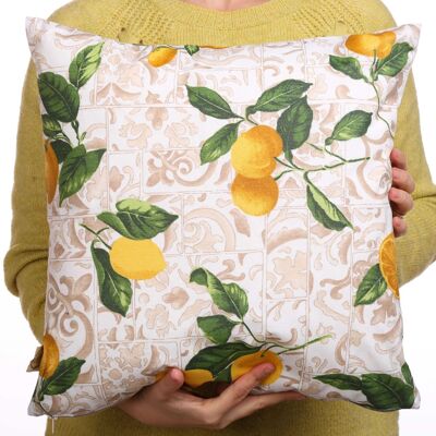 Lemons waterproof throw cushion 17”