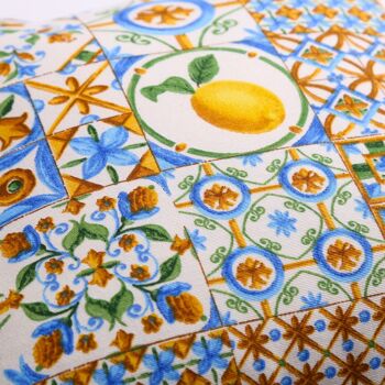 Coussin décoratif imperméable motif méditerranéen, 15" 5