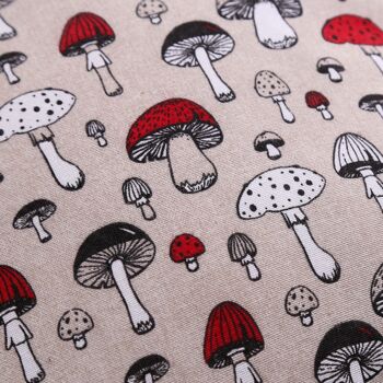 Coussin décoratif Champignons rouges et gris, 15" 4