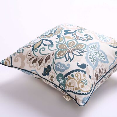 Turquoise paisley throw cushion 15”