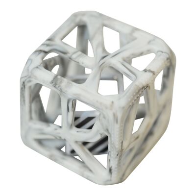 Hochet cube de dentition en silicone facile à agripper -  Gris marbre