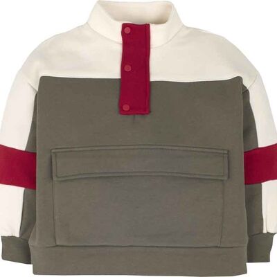Boys sweatshirt with front pocket in brown