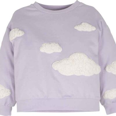 Girls sweatshirt with motifs in purple