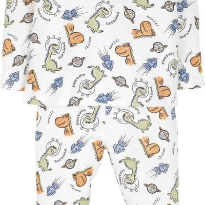 Boys pajamas, printed in white