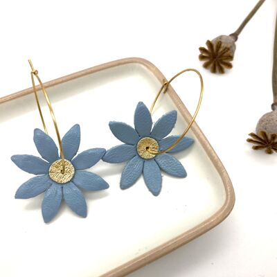 Pendientes flor azul