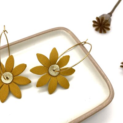 Boucles d'oreilles fleur jaune