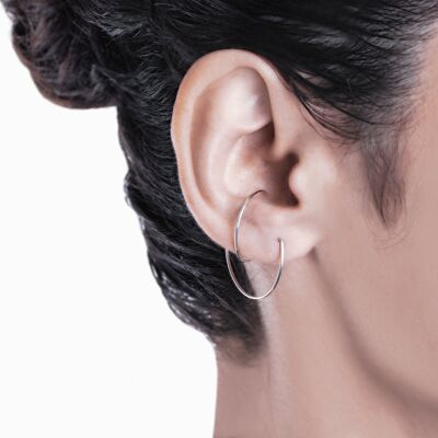 Thin double hoops earrings