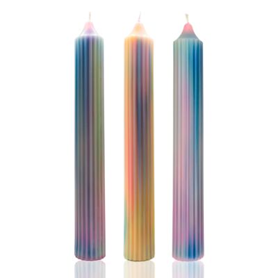 VELA ALTA RIDGED MULTICOLOR PASTEL - Vela individual