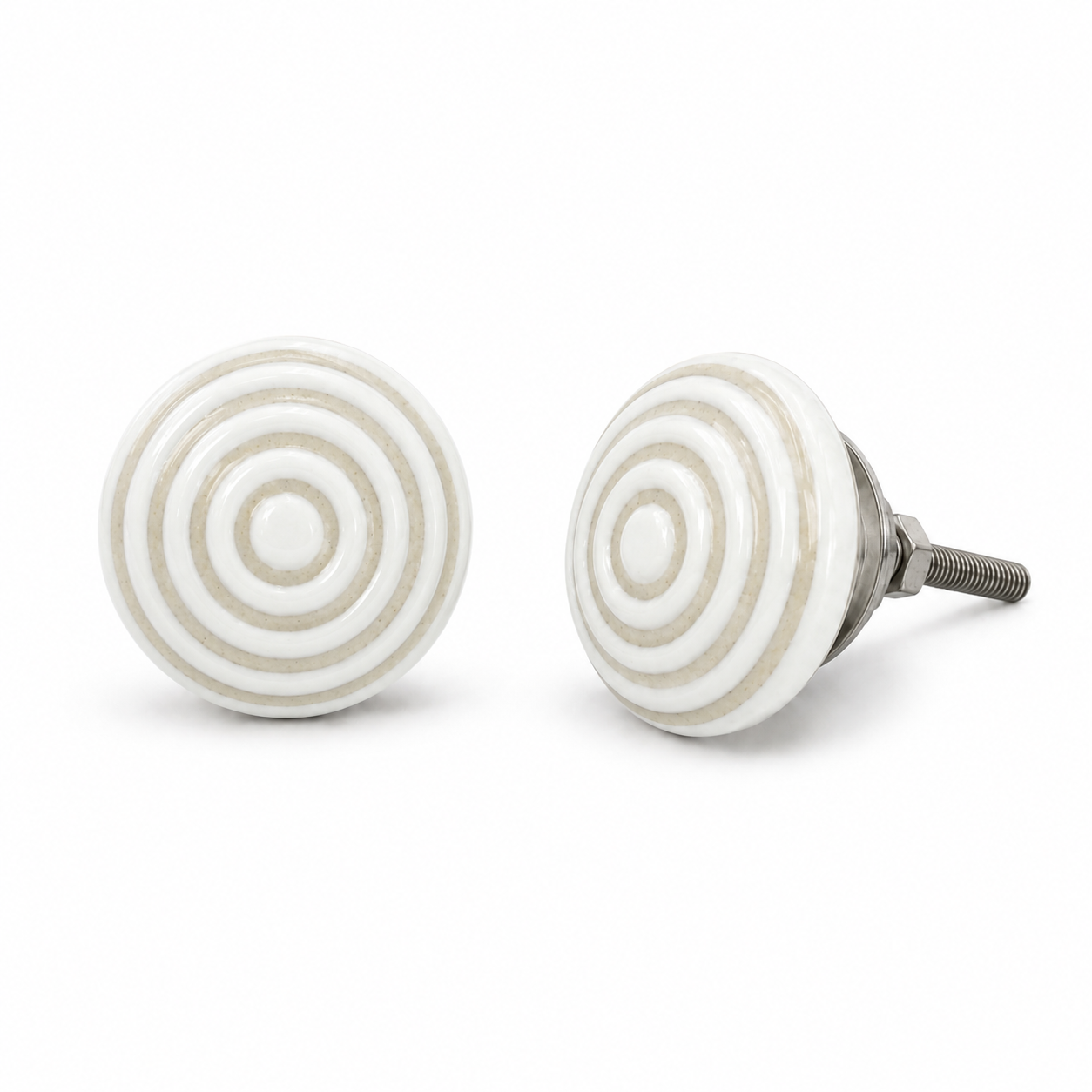 Bouton de meuble minimaliste en céramique ondulée