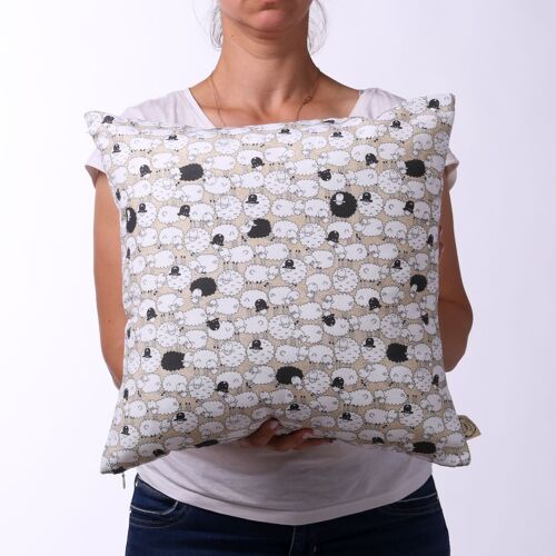 Sheep pattern throw cushion, 17”