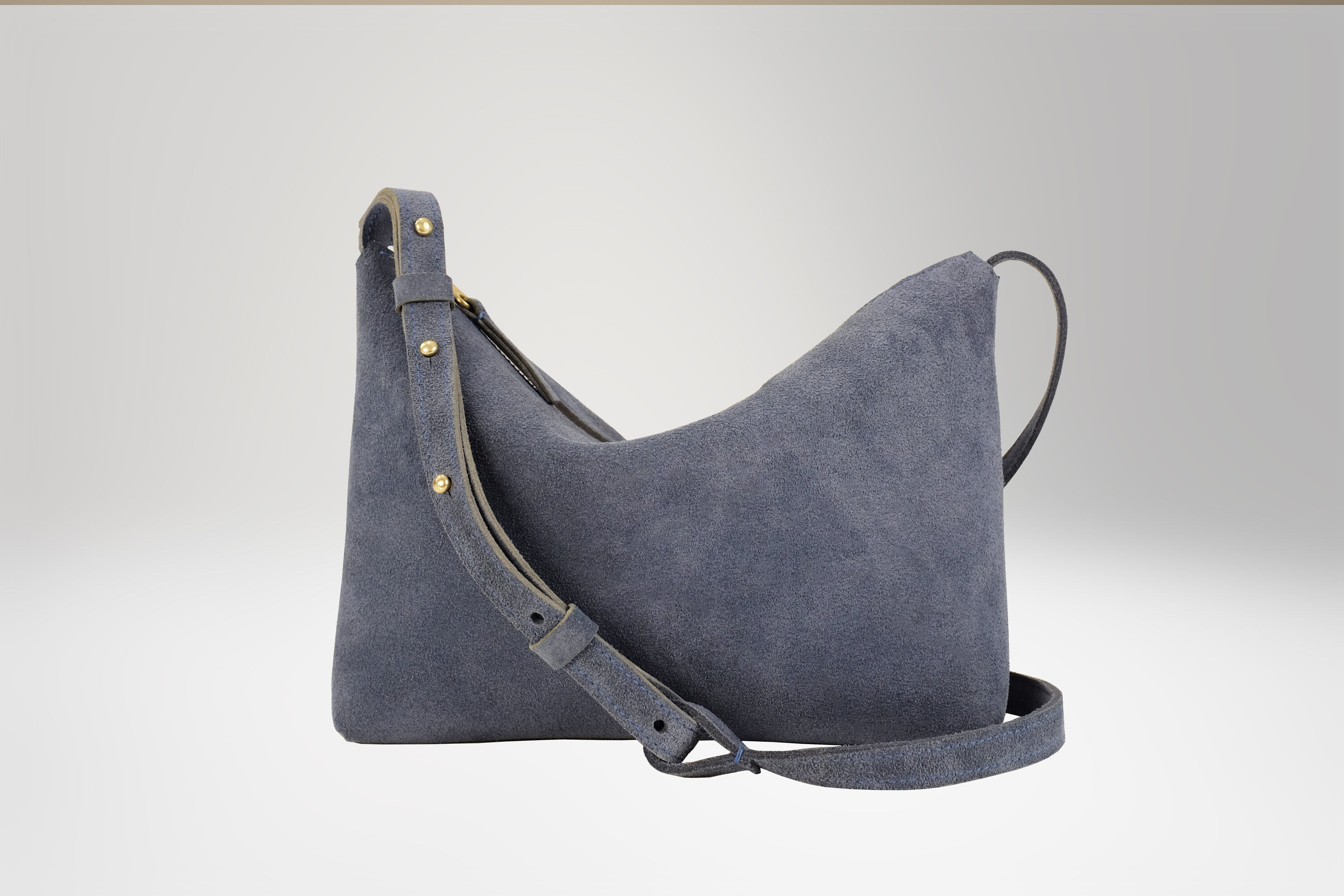 Small Crossbody Bag, Wildleder, azur