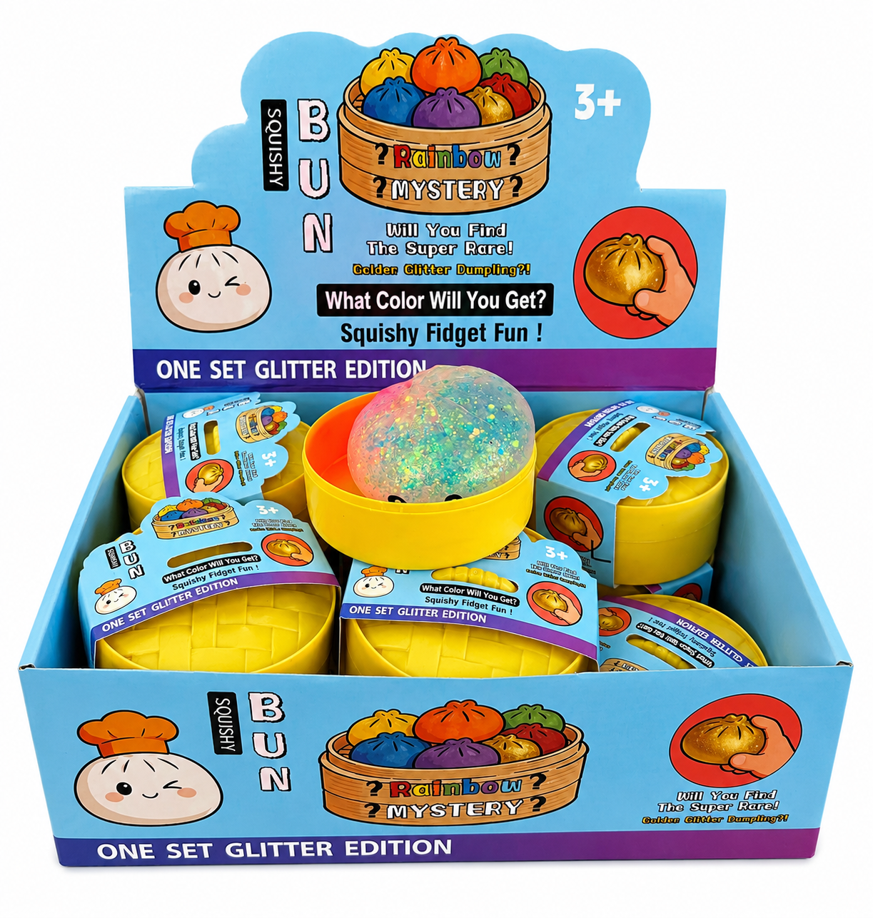 Mystery Squishy Dumpling Paillette Lumineux 8,5 Cm