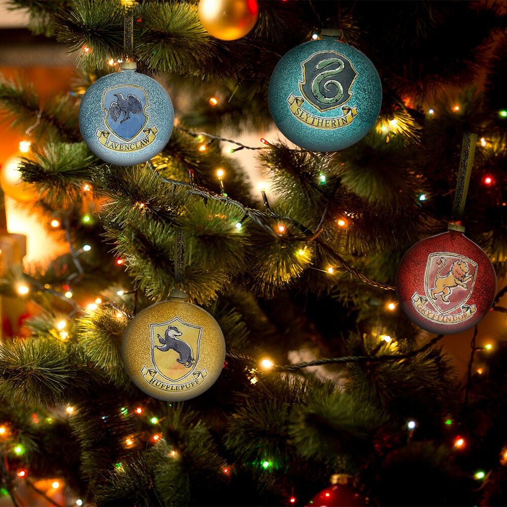 Juego de 4 adornos navideños de las casas de Hogwarts de Harry Potter