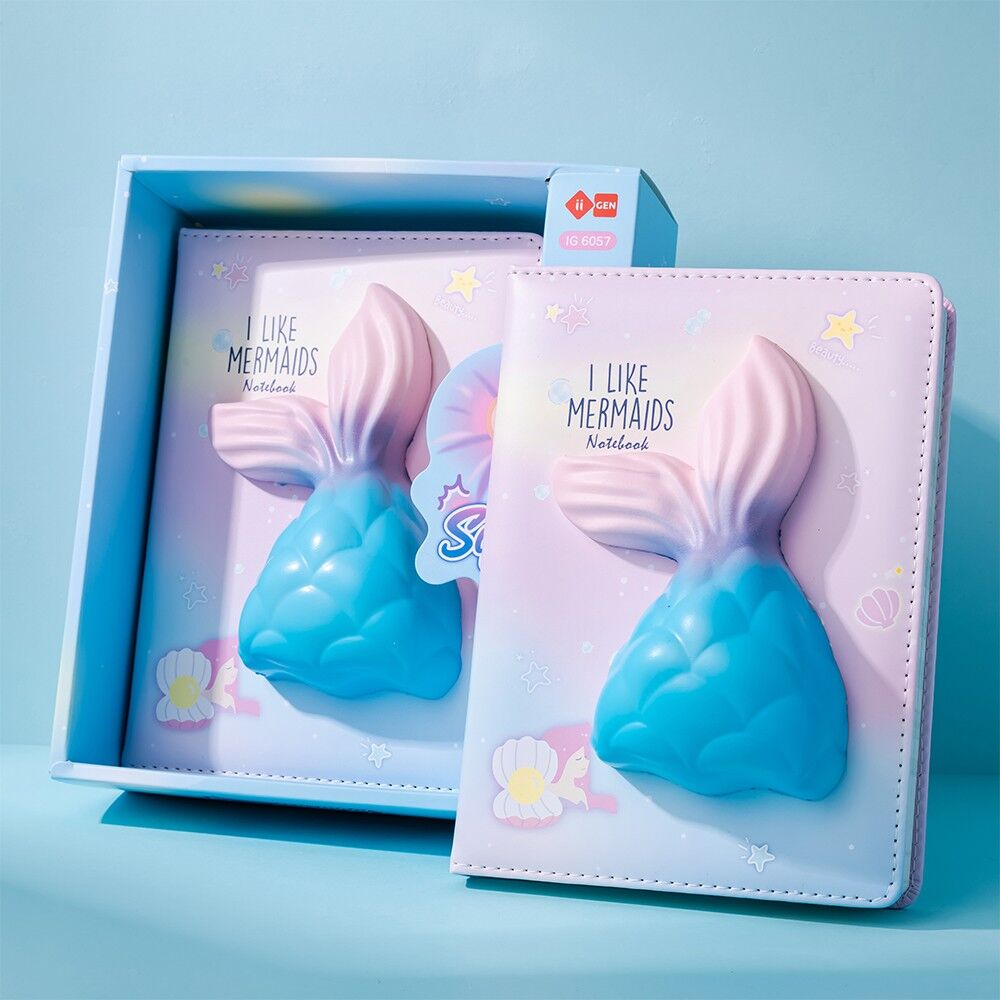 Kawaii-Notizbuch mit Squishy-Effekt für Mädchen – Meerjungfrauen-Variationen