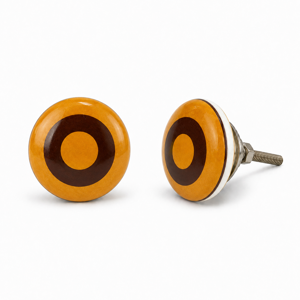 Pomello per mobile minimalista in ceramica a forma di cerchio