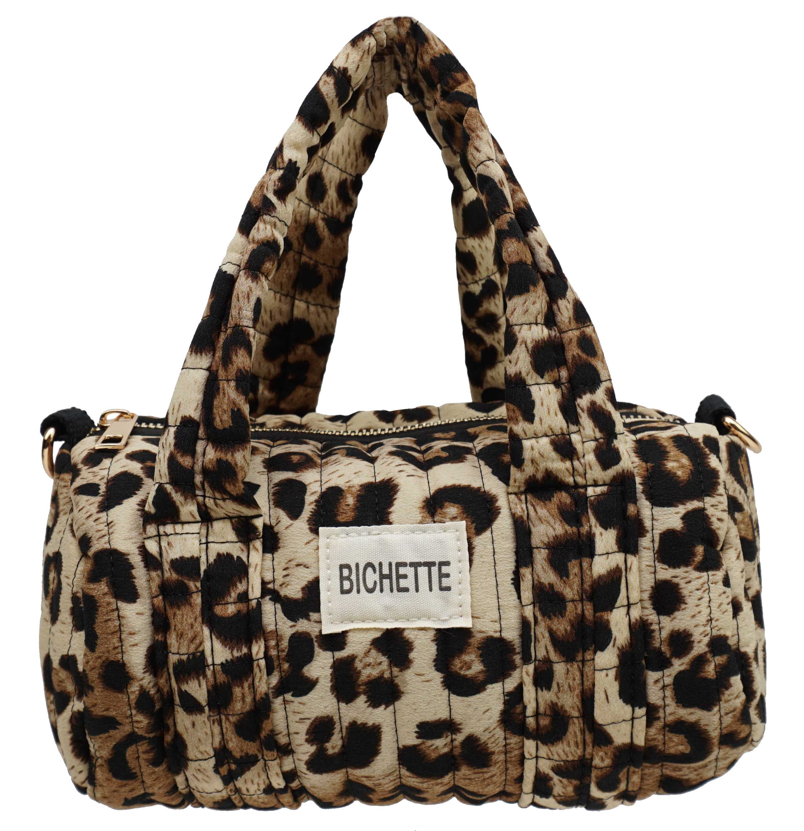 Mini bowling bag with leopard print S0243
