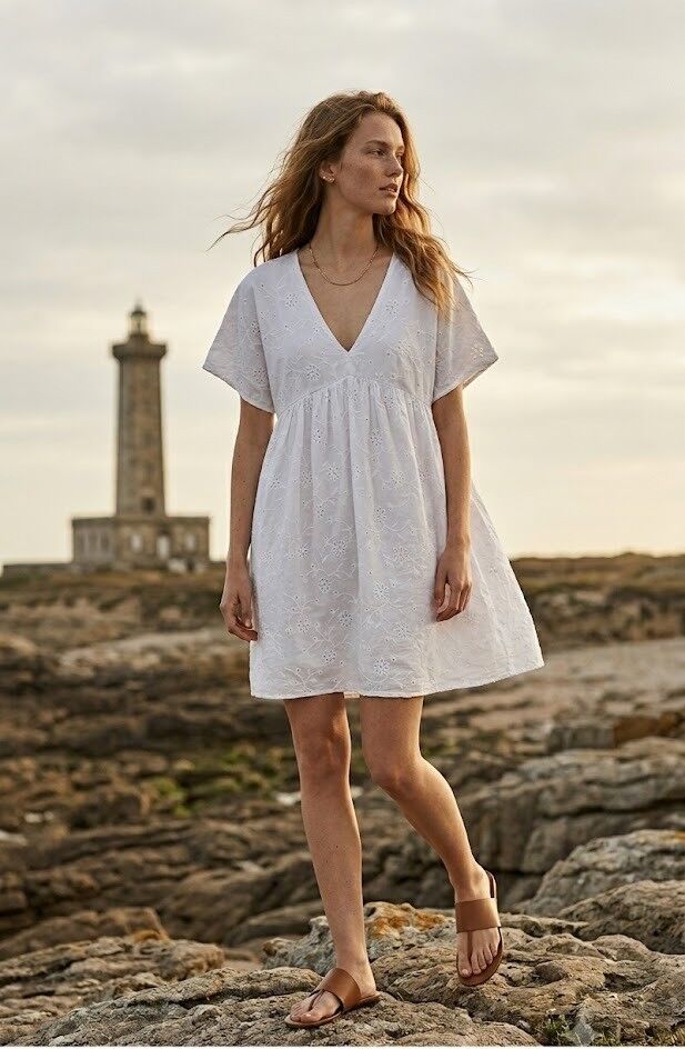Short Dress in English Embroidery