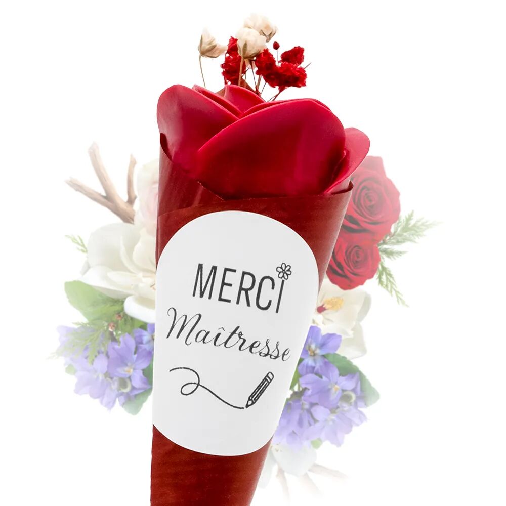 Rosa eterna en cera perfumada - Gracias, profesor