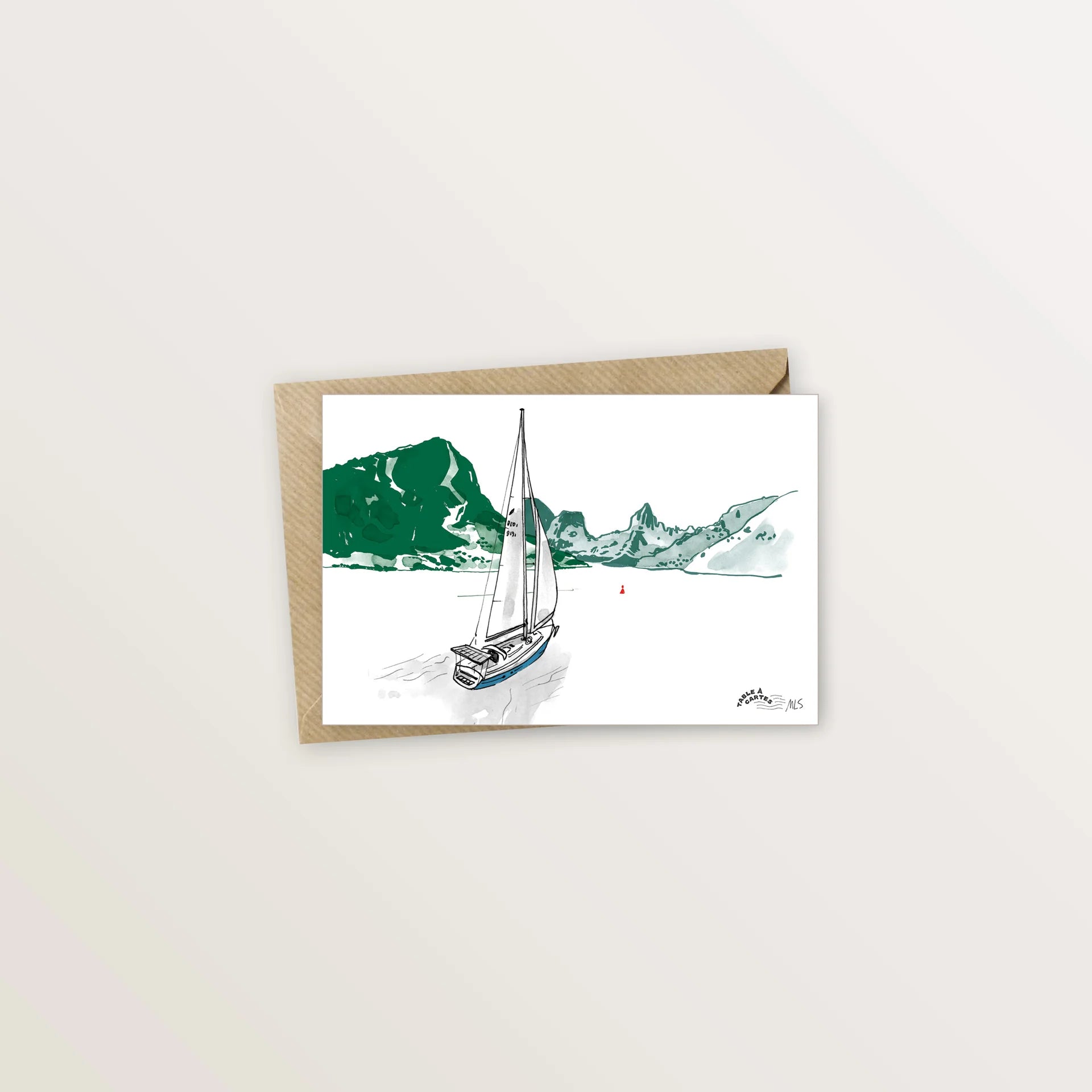 Carte postale Moorea - Bateau à Opunohu