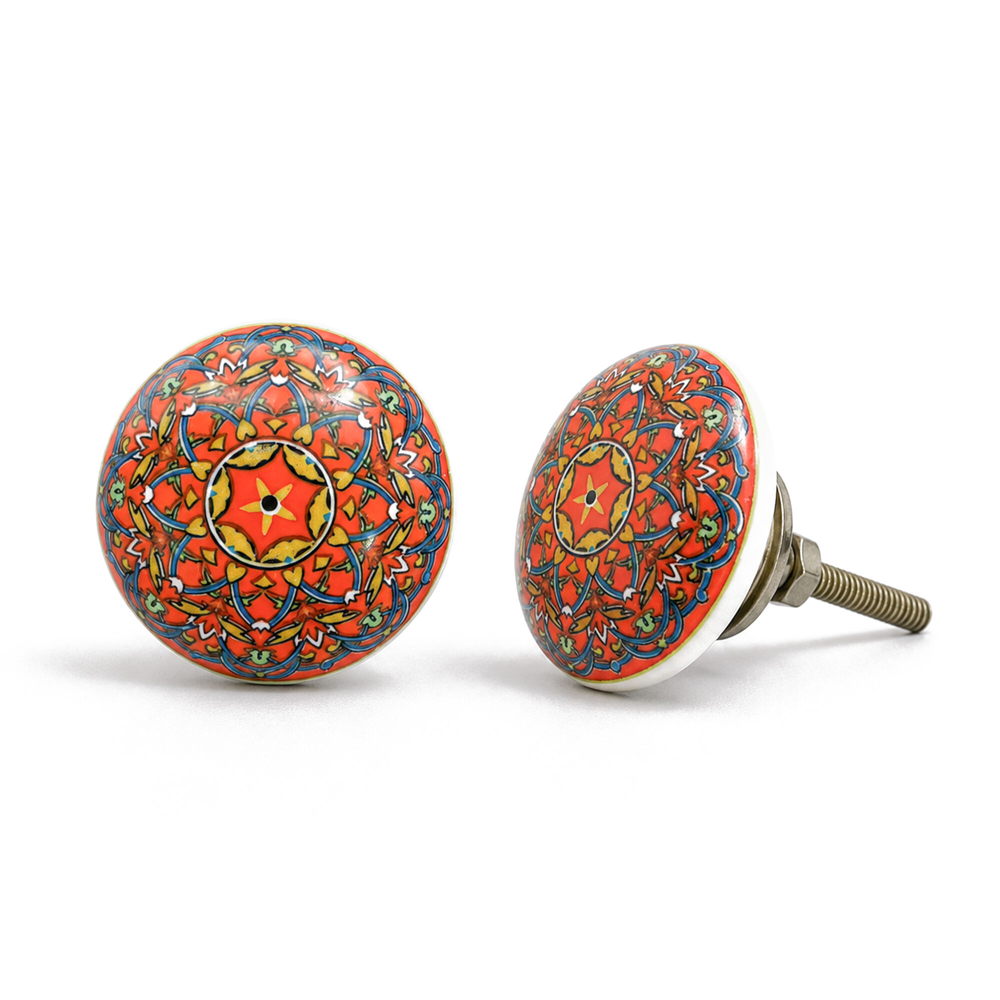 Pomello rotondo per mobile in ceramica con mosaico marocchino
