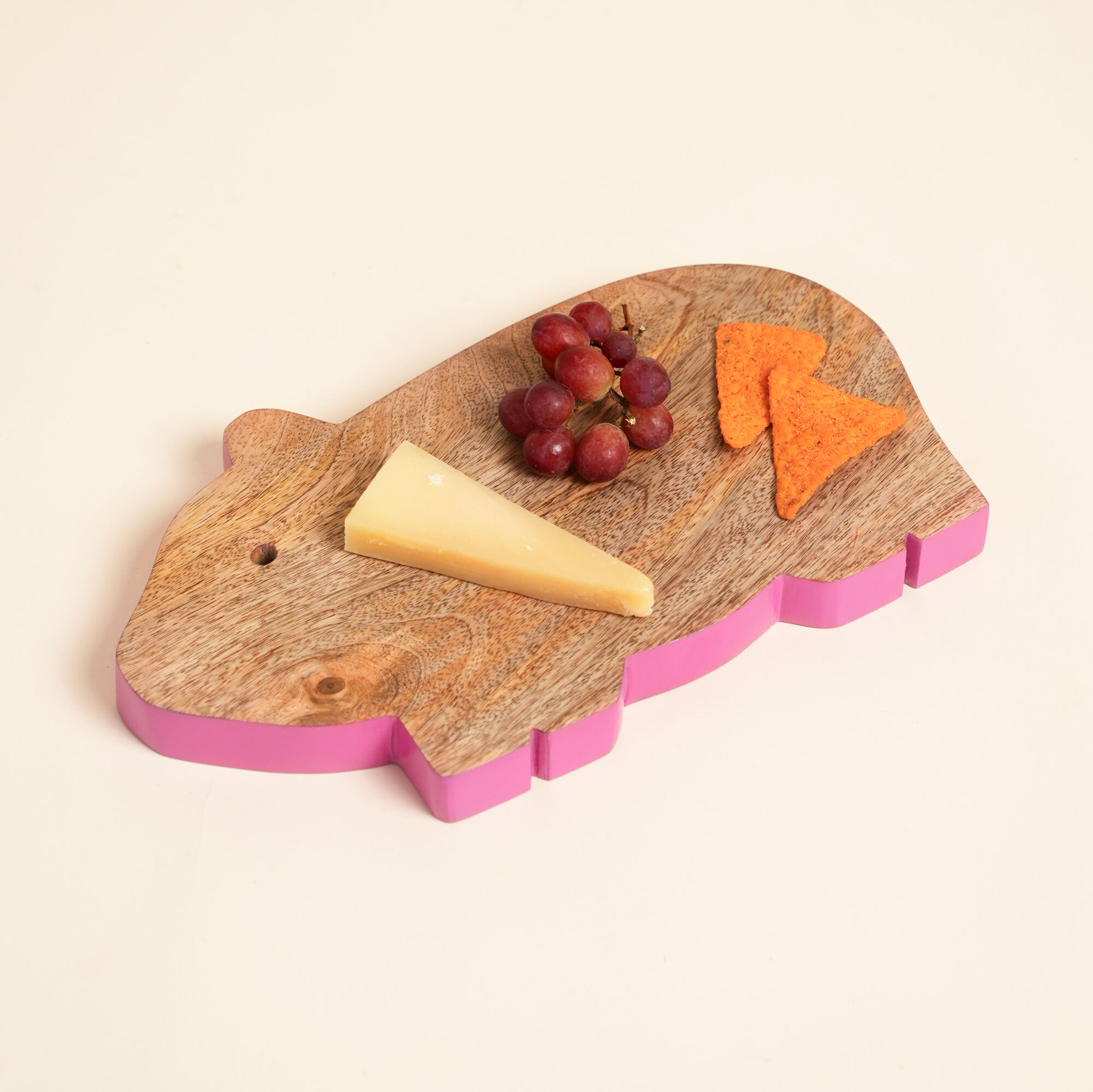 Servierbrett für Meerschweinchen mit rosa Rand