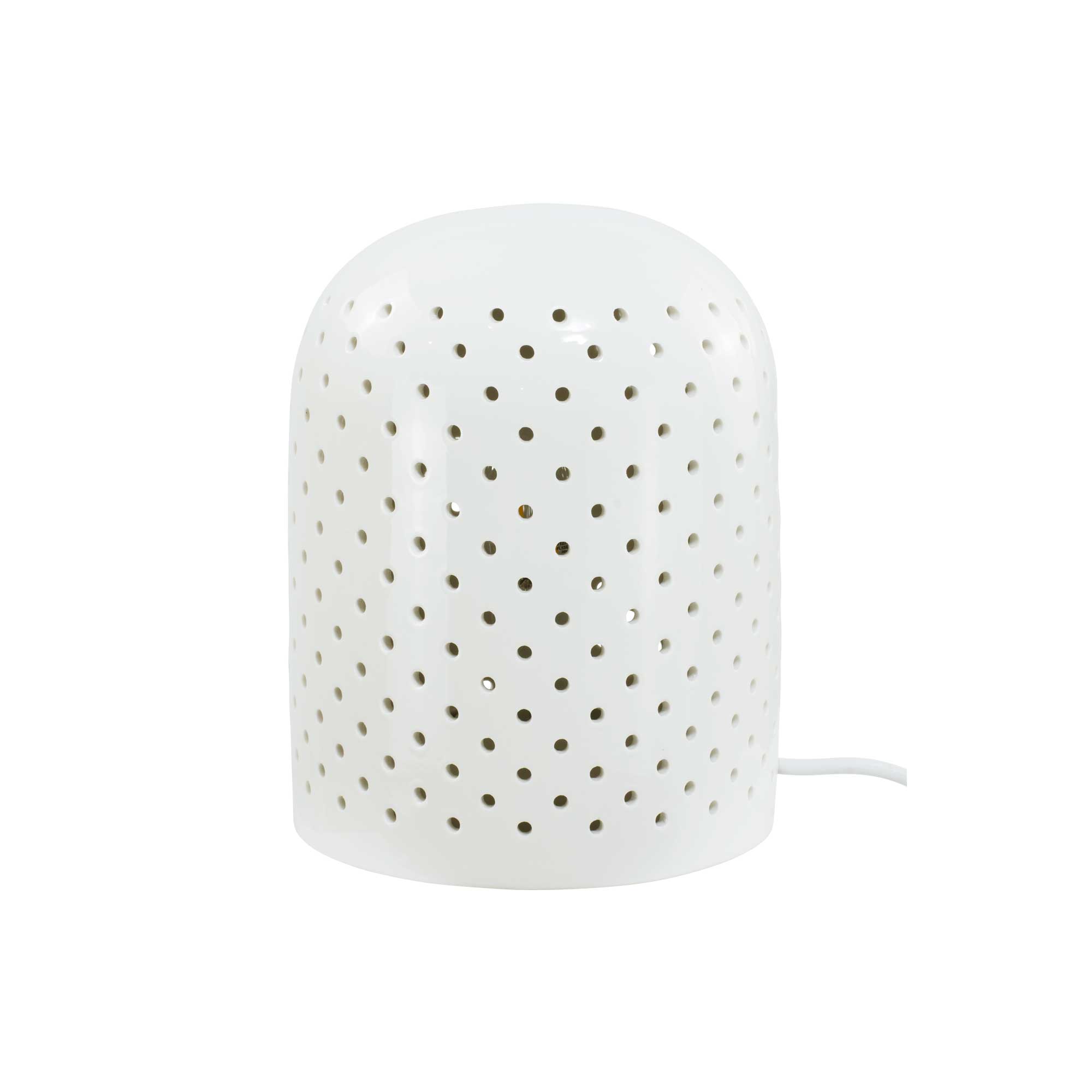Lámpara de mesa de cerámica blanca esmaltada Sivi