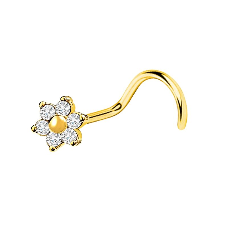 NOSE SCREW PIERCING WITH FLOWER
