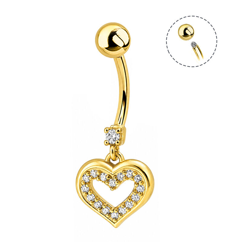 BANANA PIERCING HEART PENDANT WITH ZIRCONIA