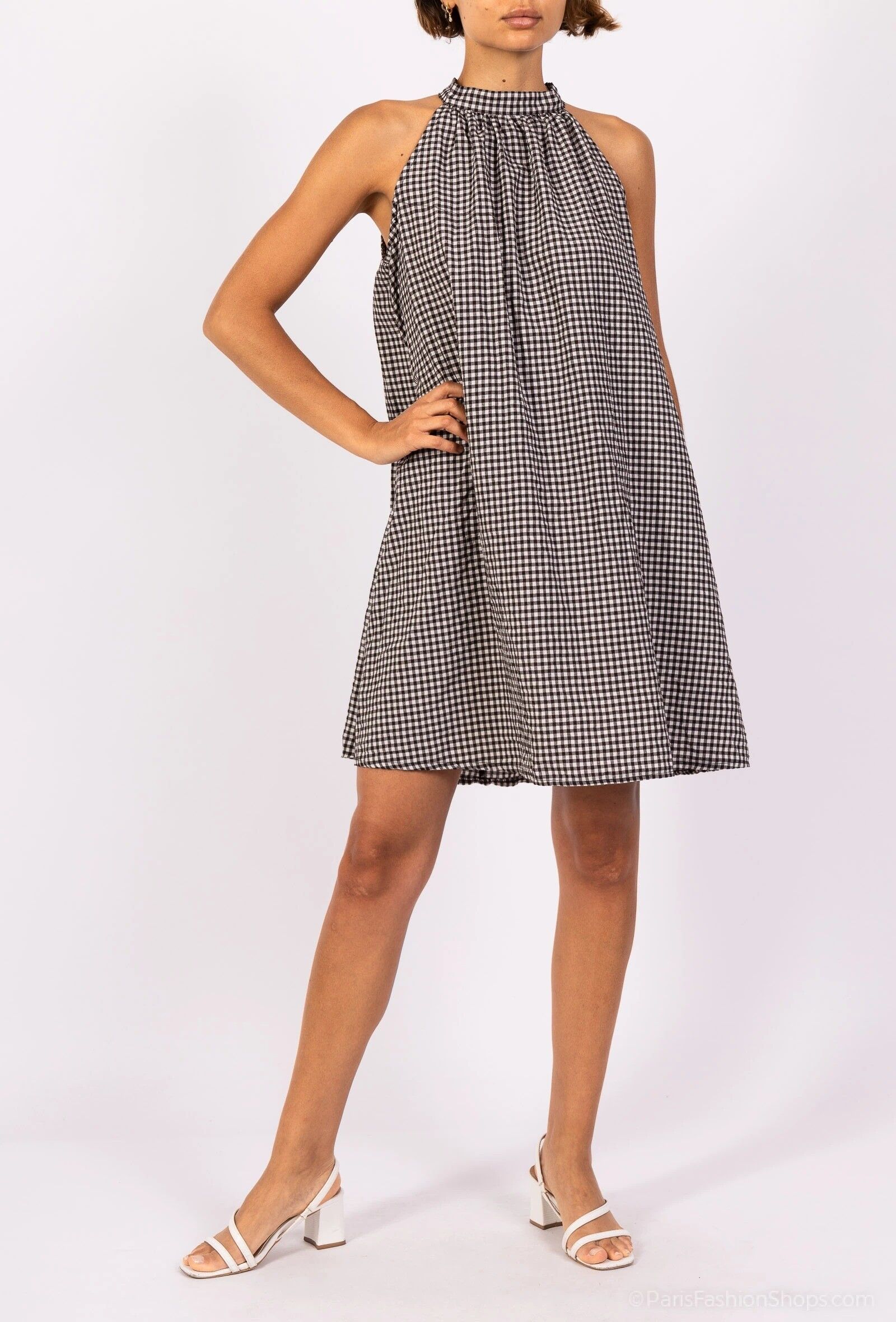 Gingham Dress with Bow