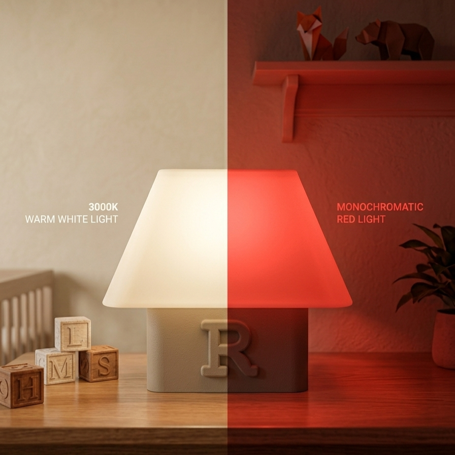 Personalized Lumina Nursery Lamp | Baby Night Light with Red Mode
