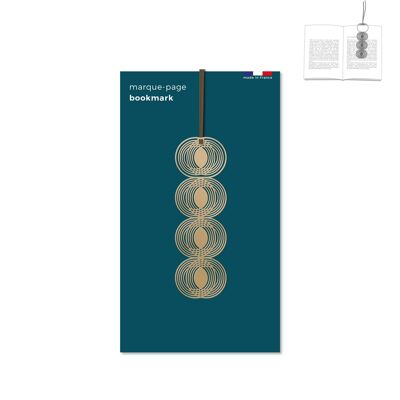 metal bookmark / clip with ribbon - golden circle