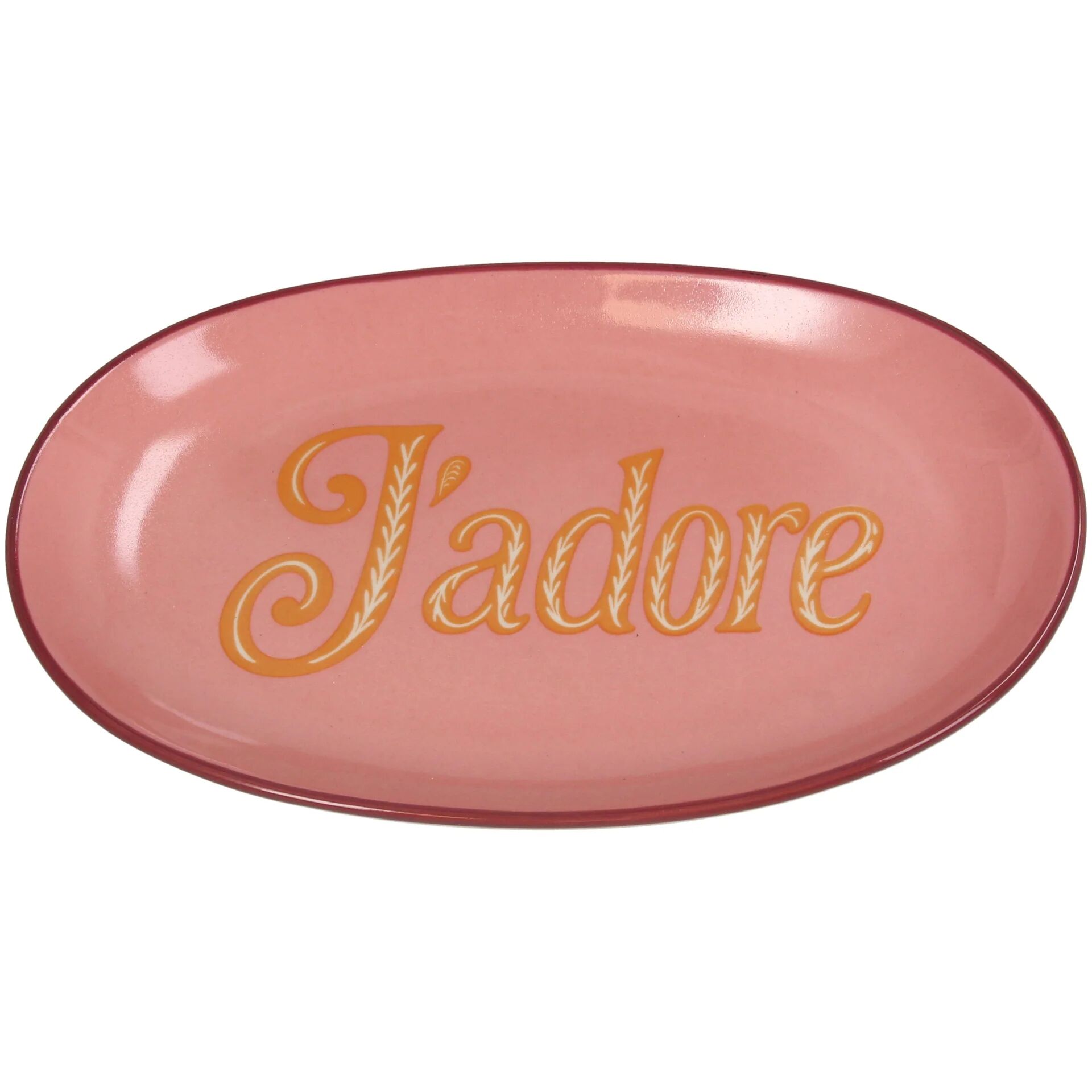 Piatto ovale in terracotta “J’adore”