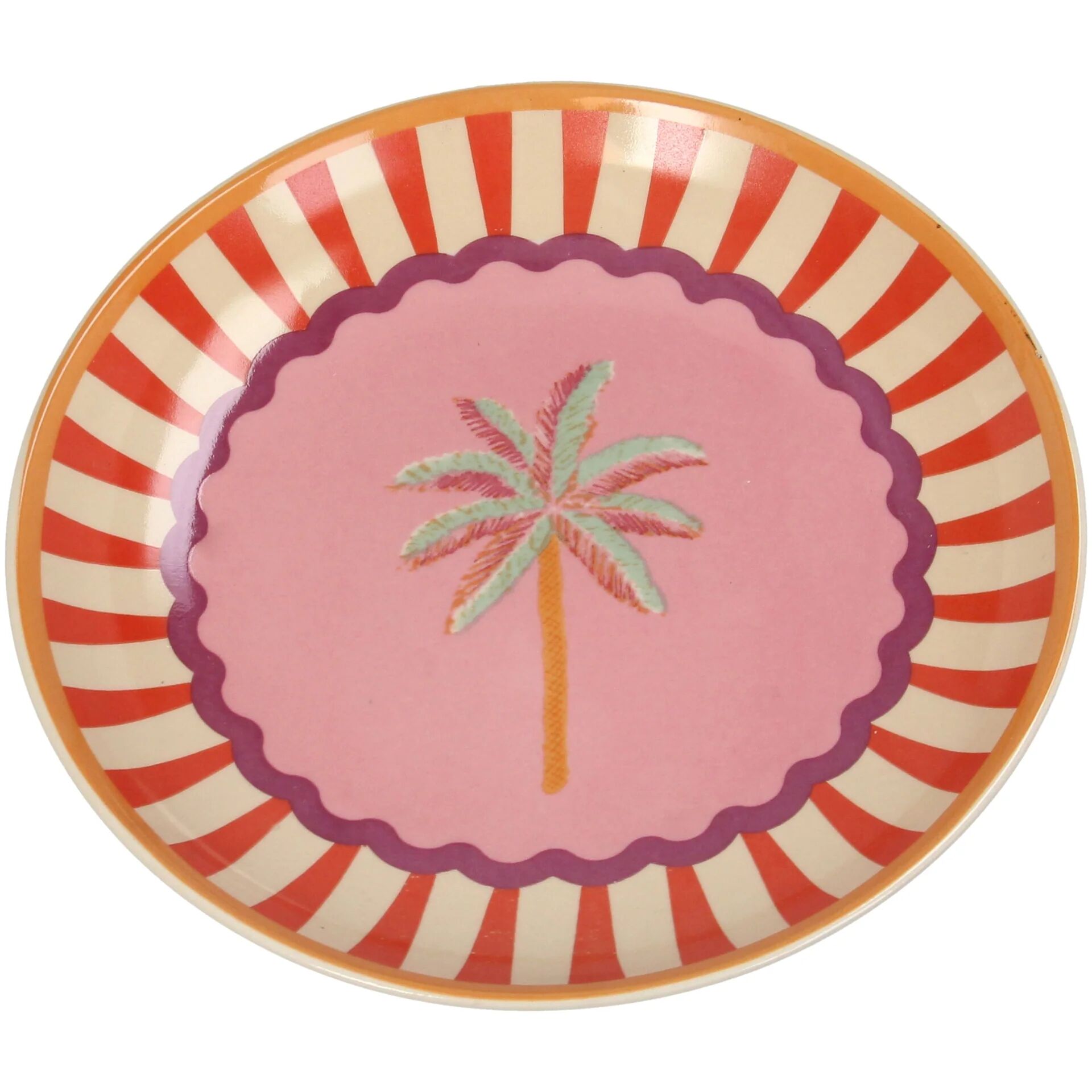 Piatto in ceramica a forma di palma