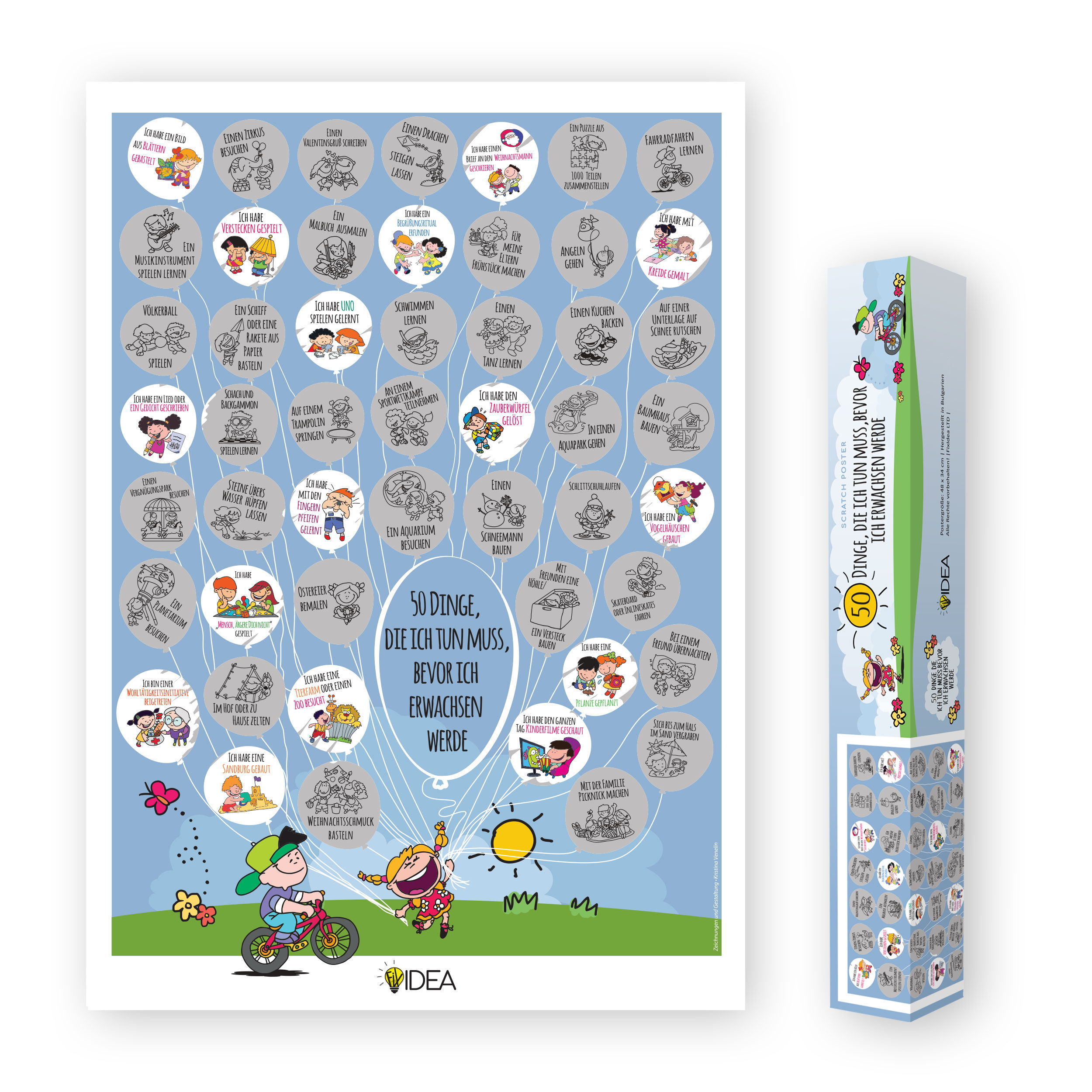 Poster da grattare: 50 cose che i bambini dovrebbero fare prima di crescere - Versione tedesca