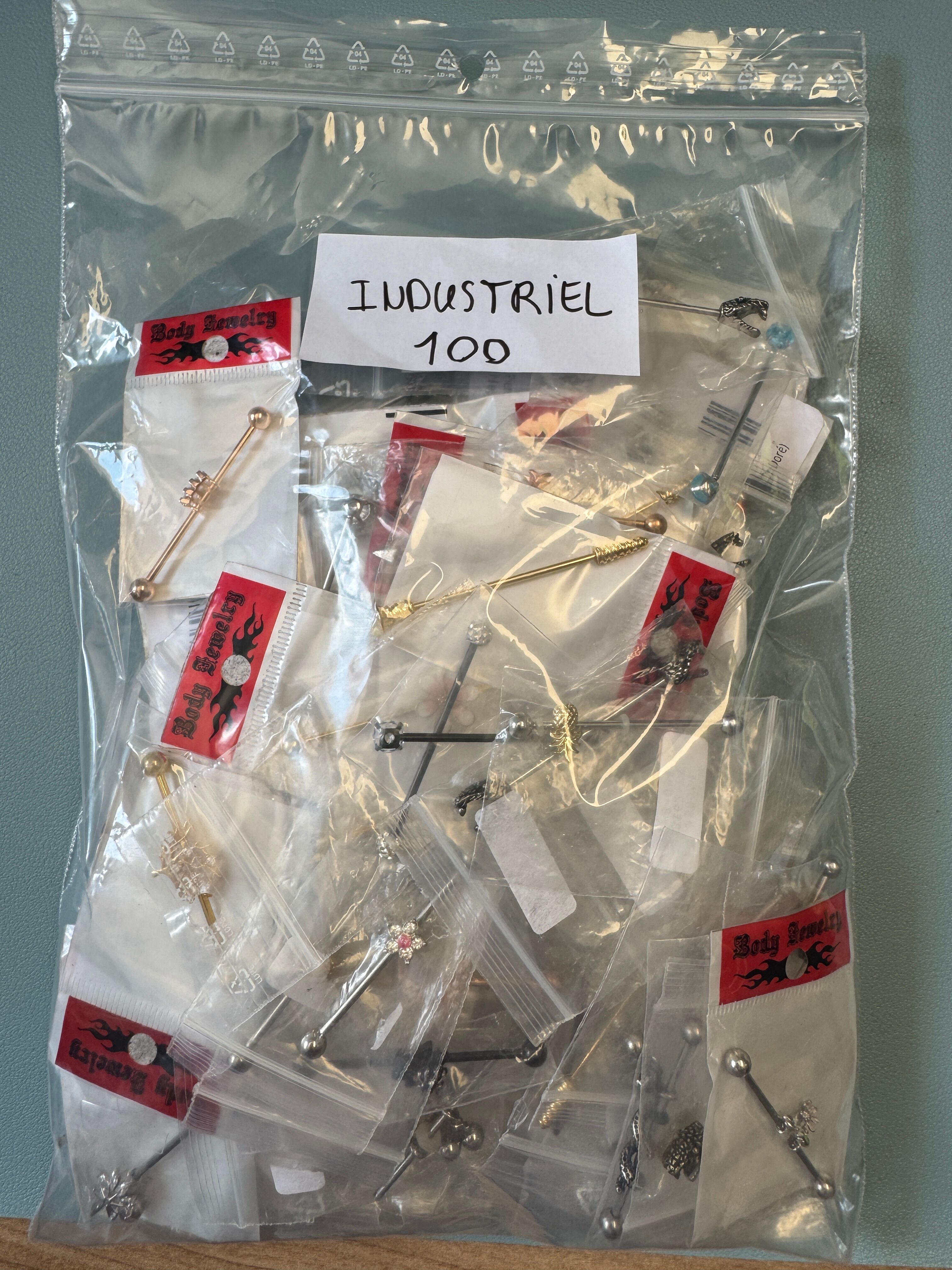 CLEARANCE SALE - LOT of 100 INDUSTRIAL Piercings in 316L Surgical Steel