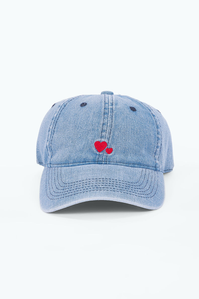 Cotton cap with double heart embroidery MJ311HK