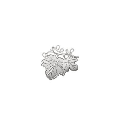 magnetic brooch - wine tasting - silver leaf