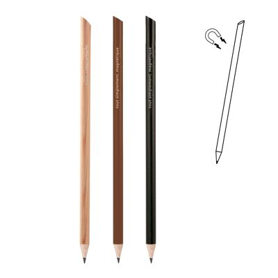 Assortment of 24 magnetic pencils - natural, black and brown