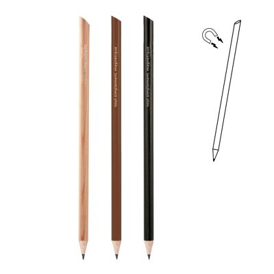 Surtido de 24 lápices magnéticos - natural, negro y marrón
