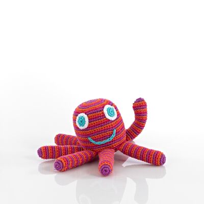Baby Toy Octopus rattle - hot pink